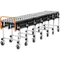 Global Industrial 6'2 to 24'8 Portable Flexible & Expandable Conveyor - Steel Skate Wheels - 175 Lbs. Per Foot 168112